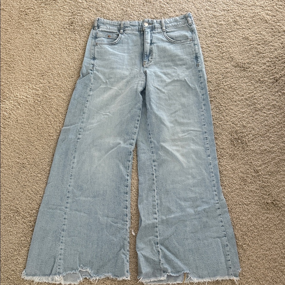 Pilcro Sky Blue Wide-Leg Jeans